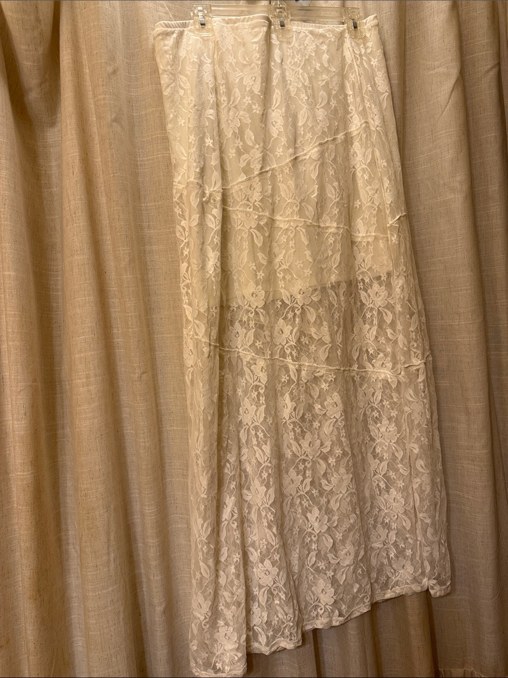 Lace Maxi Skirt Dress in Ivory